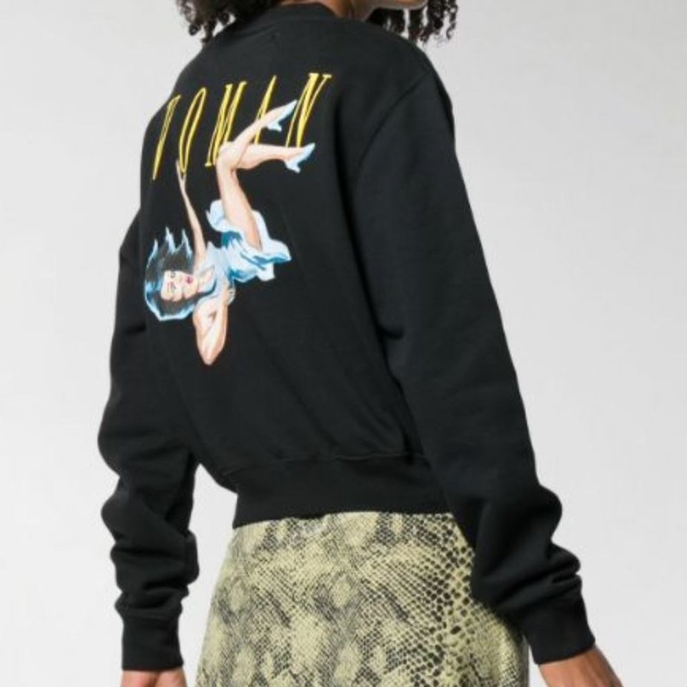 Off-White c/o Virgil Abloh No Doubt Sweatshirt Black Crew Neck SZ XXS.